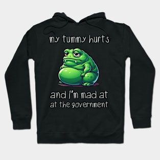 My Tummy Hurts and I'm Mad At the Government Frog Hoodie